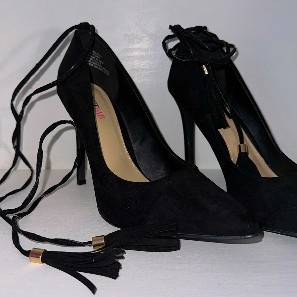 Just Fab - black suede pump heels